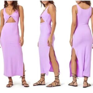 L space Nico rib dress pink jewel small